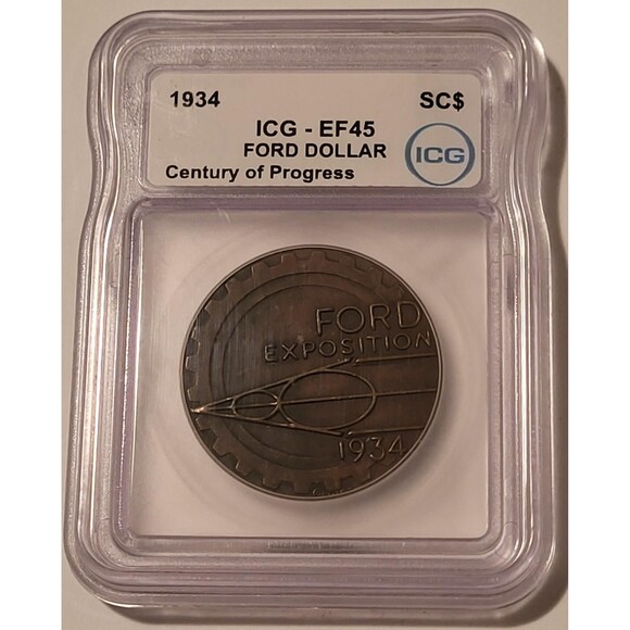1934 Century of Progress Ford So-Called Dollar Bronze Medal XF45 ICG - Picture 1 of 4